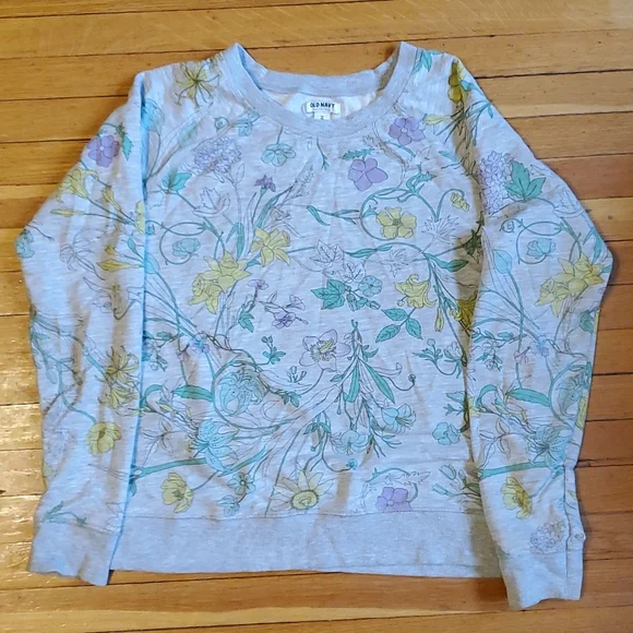 Old Navy Tops Old Navy French Terry Floral Sweatshirt Poshmark